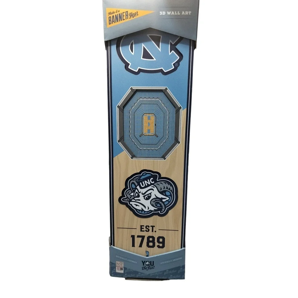 UNC Tar Heels YouTheFan 3D Wall Art Premium Banner 6x19 North Carolina Stadium‎